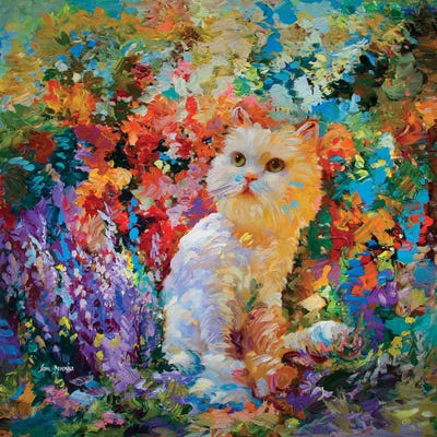 Cat Art by Leon Devenice framed canvas print