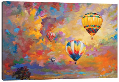 Hot Air Balloon Canvas Art Print - Intense Impressionism