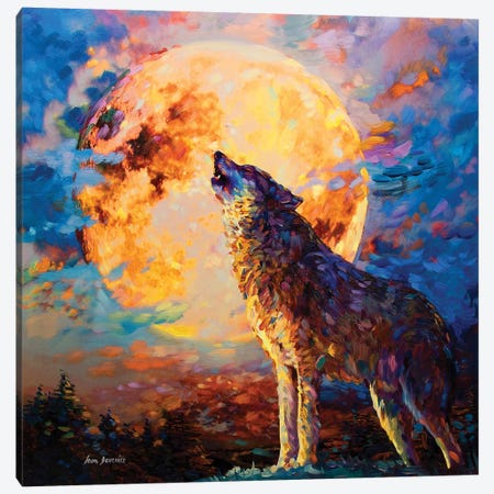 Wolf Art Canvas Print #DVI114} by Leon Devenice Canvas Artwork