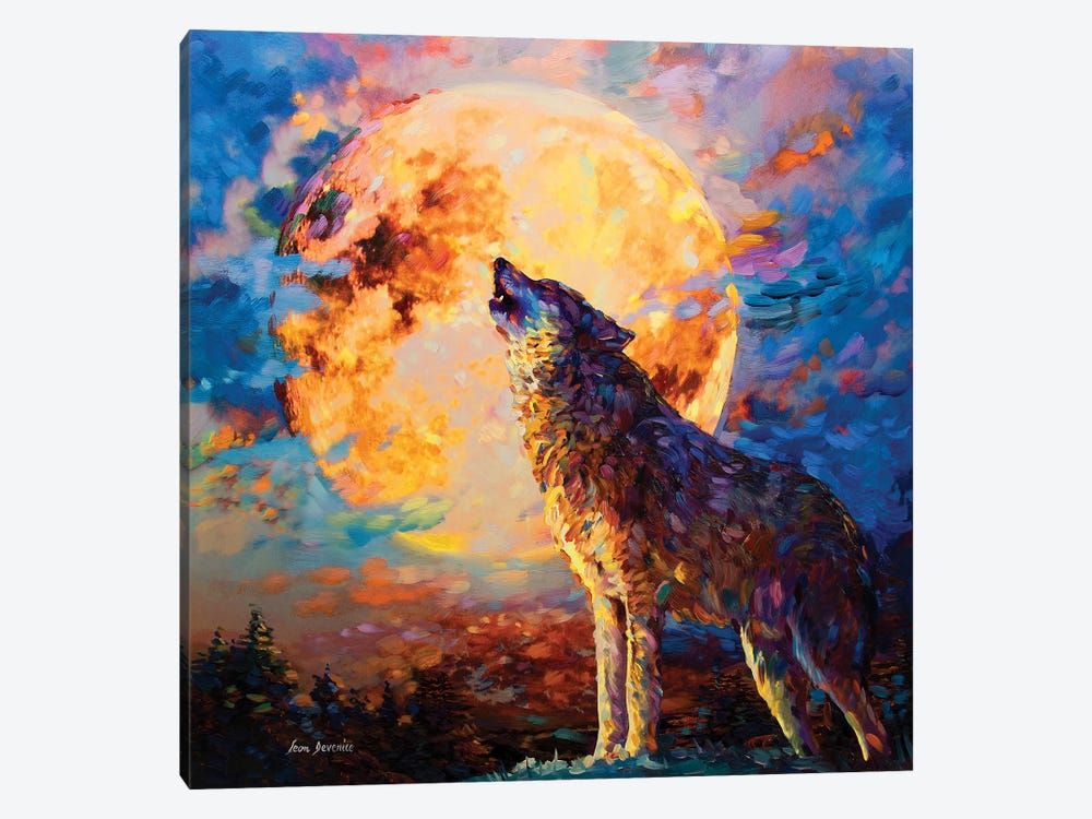Wolf Art by Leon Devenice 1-piece Canvas Print