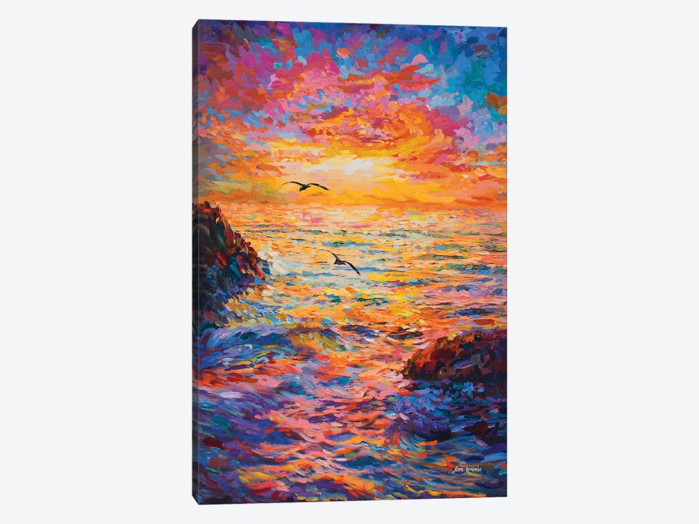 Sunset Over Ocean by Leon Devenice 1-piece Canvas Art Print