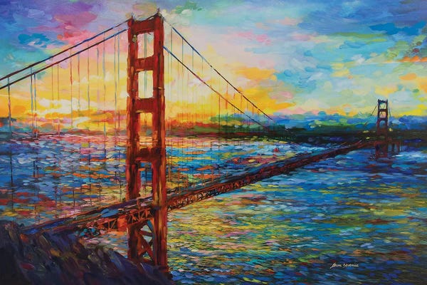 Artists Like Van Gogh: Golden Gate Bridge, San Francisco, CA by Leon Devenice