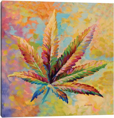 Marijuana Leaf V1  Canvas Art Print - Marijuana Art