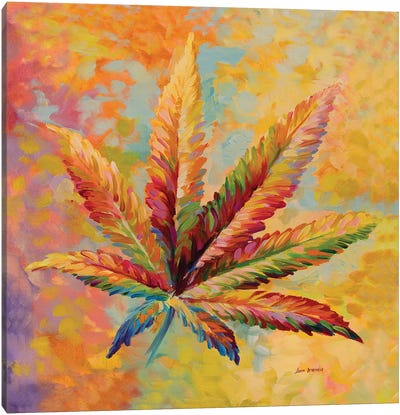 Marijuana Leaf V2 Canvas Art Print - Marijuana Art