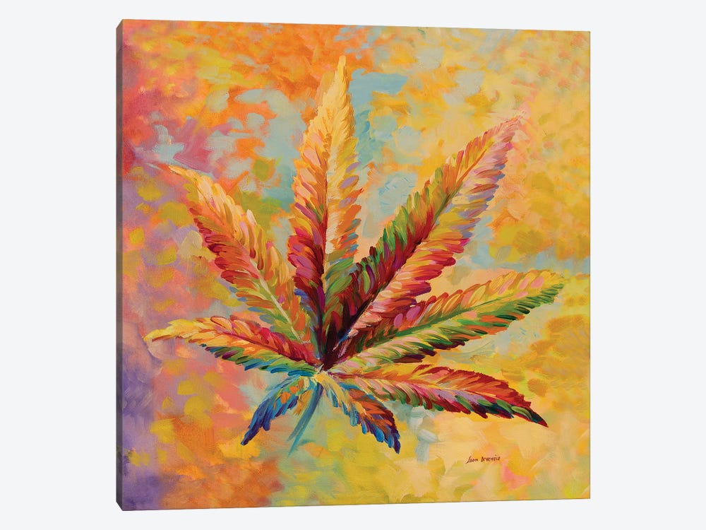 Marijuana Leaf V2 by Leon Devenice 1-piece Canvas Wall Art