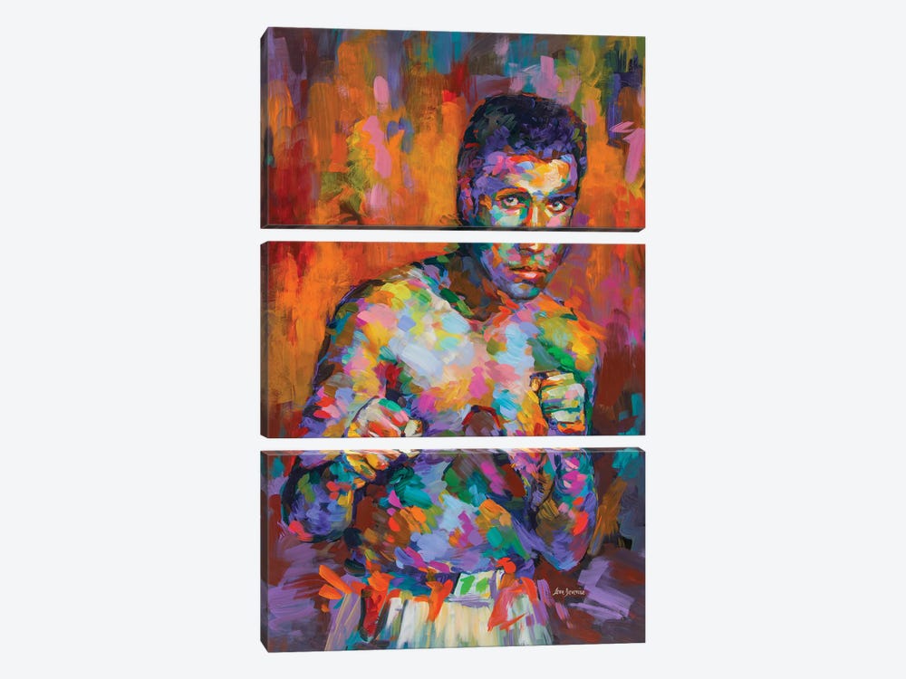 Ali, Boxing Legend by Leon Devenice 3-piece Canvas Wall Art