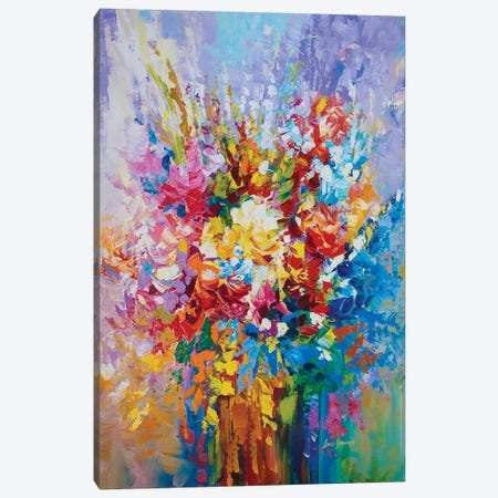 Floral Mosaic Canvas Print #DVI144} by Leon Devenice Canvas Print