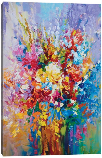 Floral Mosaic Canvas Art Print - Leon Devenice