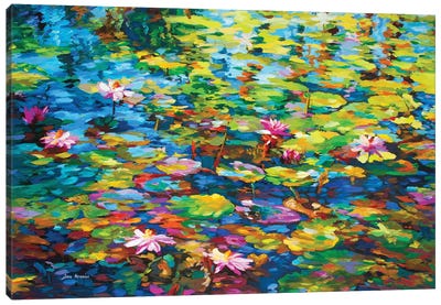 Energy, Fragrance & Color  Canvas Art Print - Water Lilies Collection