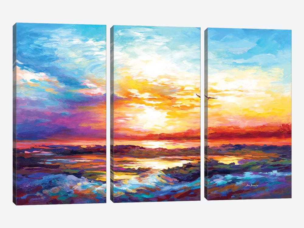 Sunset In Corsica by Leon Devenice 3-piece Canvas Art