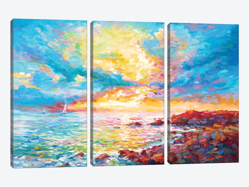 Sunset In Sardinia by Leon Devenice 3-piece Art Print