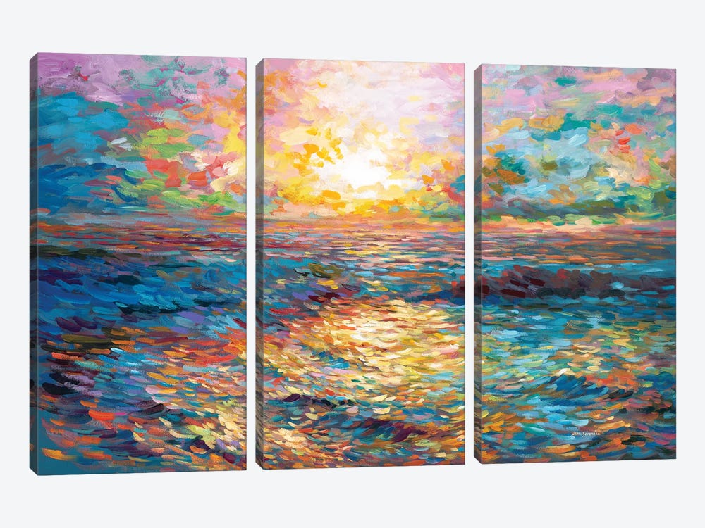 Sunset In Mykonos by Leon Devenice 3-piece Canvas Wall Art