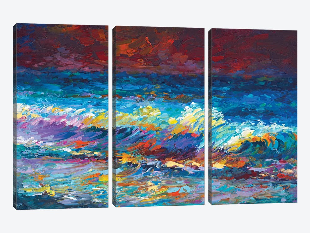 Waves Of Time by Leon Devenice 3-piece Canvas Art