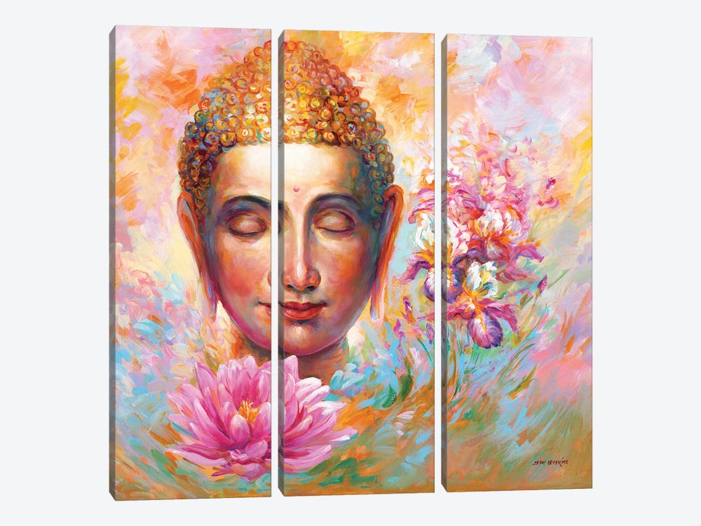 Buddha by Leon Devenice 3-piece Canvas Art