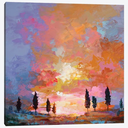Tuscan Sunset Canvas Print #DVI183} by Leon Devenice Canvas Artwork