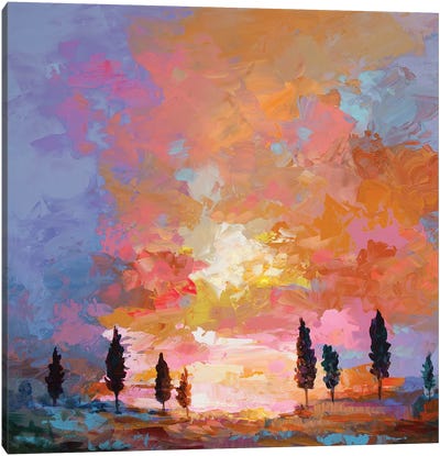 Tuscan Sunset Canvas Art Print - Gestural Skies