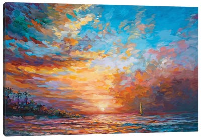 Caribbean Sunset Canvas Art Print - Caribbean Art
