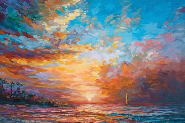 Tropical Living Room: Caribbean Sunset by Leon Devenice