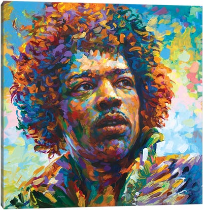 Legendary Guitarist Canvas Art Print - Jimi Hendrix