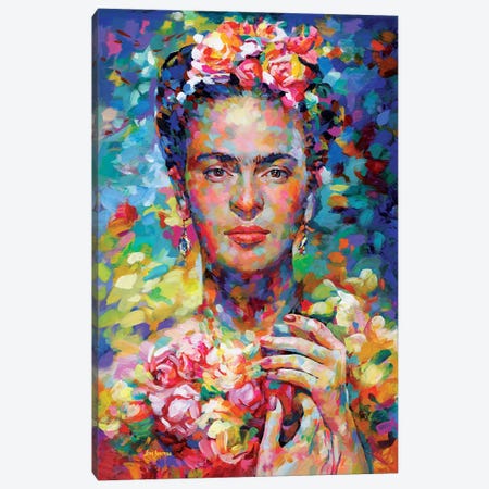 Frida Canvas Print #DVI195} by Leon Devenice Canvas Wall Art