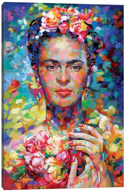 Frida Canvas Art Print - Large Colorful Accents