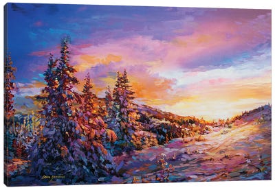 A Little Bit Of Warmth On A Cold Night Canvas Art Print - Leon Devenice