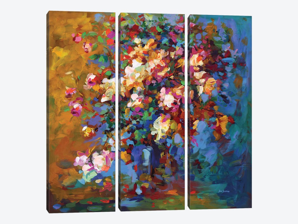Bouquet Of Flowers by Leon Devenice 3-piece Canvas Print