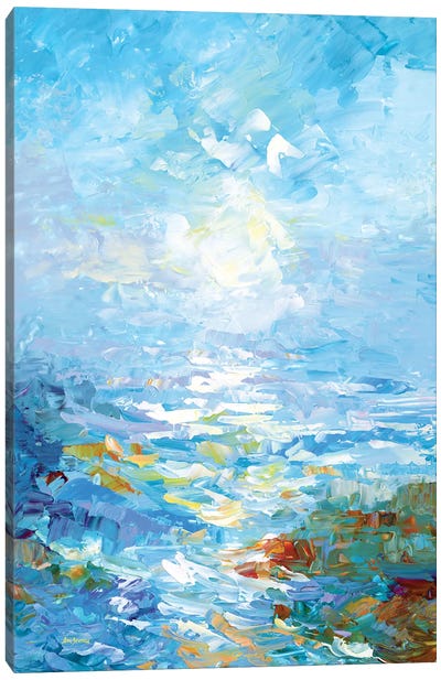 Morning Bliss Canvas Art Print - Lake & Ocean Sunrise & Sunset Art