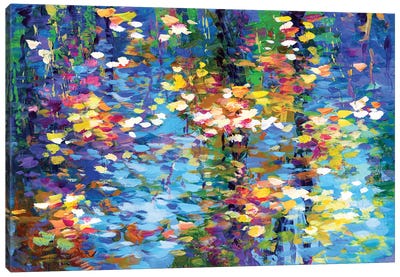 Autumn Reflections I Canvas Art Print - Water Lilies Collection
