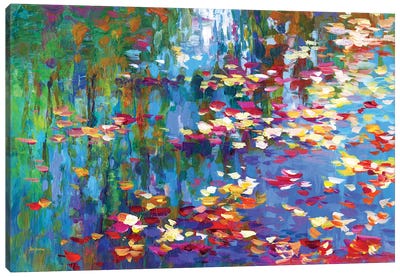 Autumn Reflections II Canvas Art Print - Water Lilies Collection