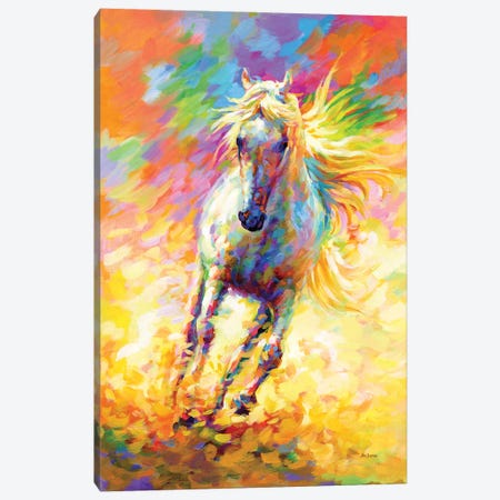 The Golden Horse Canvas Print #DVI221} by Leon Devenice Canvas Art Print