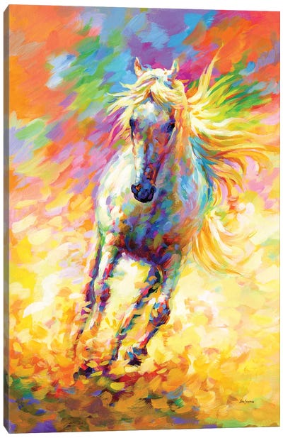 The Golden Horse Canvas Art Print - Leon Devenice