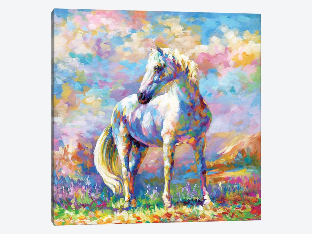 Horse In A Meadow by Leon Devenice 1-piece Canvas Wall Art