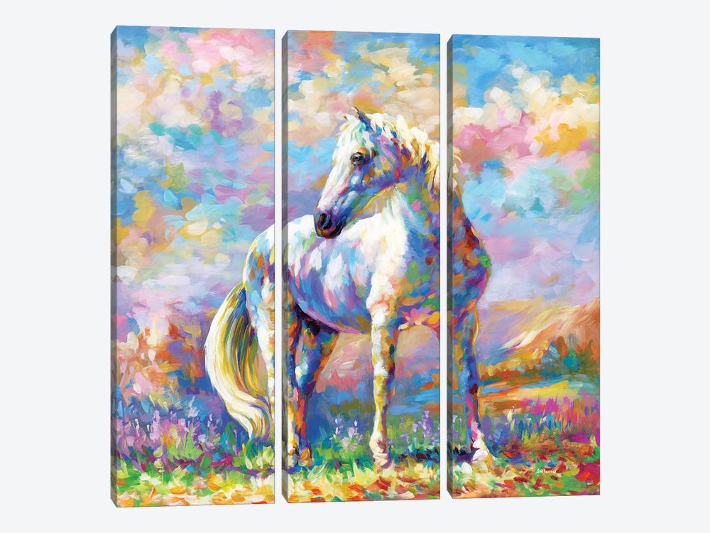 Horse In A Meadow by Leon Devenice 3-piece Canvas Artwork