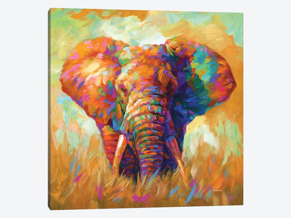 Elephant by Leon Devenice 1-piece Canvas Art