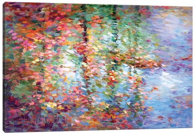 Autumn Reflections III Canvas Art Print - River, Creek & Stream Art