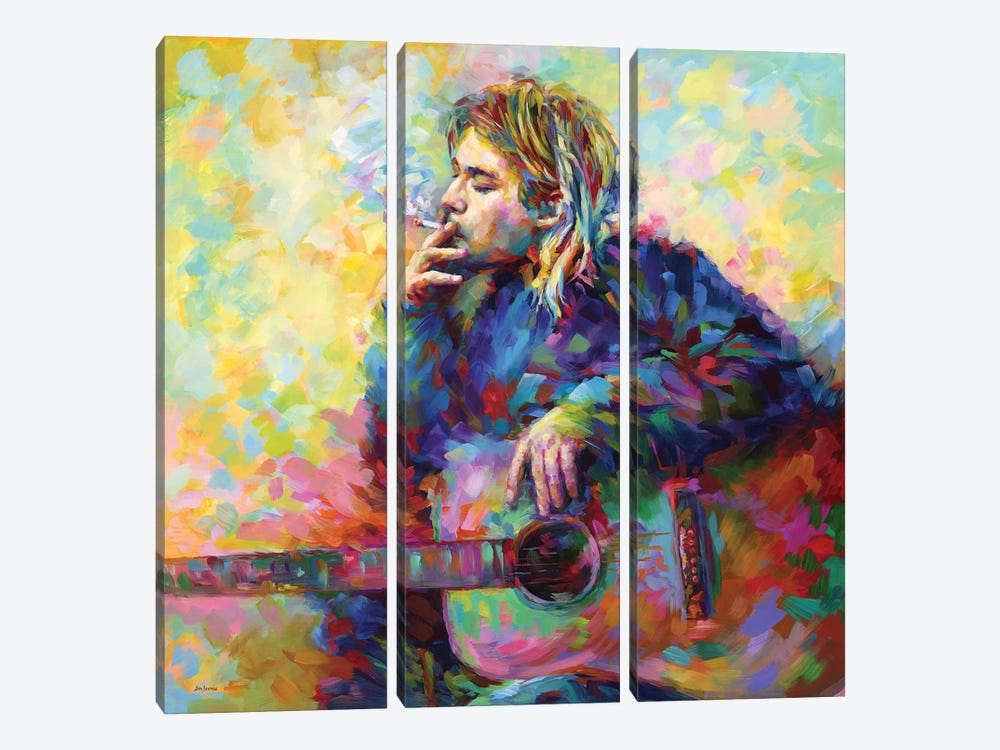 Kurt Cobain by Leon Devenice 3-piece Canvas Art