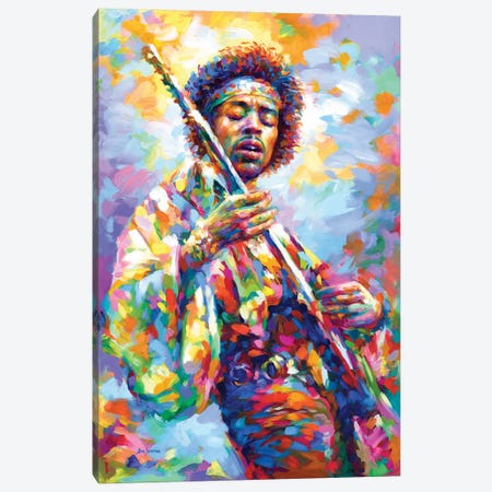 Jimi Hendrix Canvas Print #DVI233} by Leon Devenice Canvas Artwork