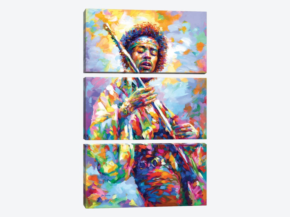 Jimi Hendrix by Leon Devenice 3-piece Canvas Art