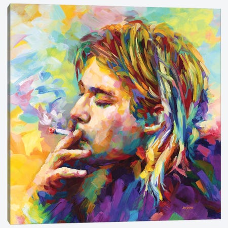 Kurt Cobain II Canvas Print #DVI237} by Leon Devenice Canvas Print