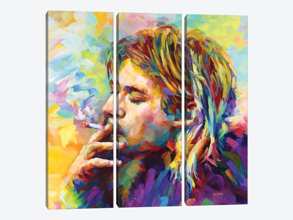 Kurt Cobain II by Leon Devenice 3-piece Canvas Art