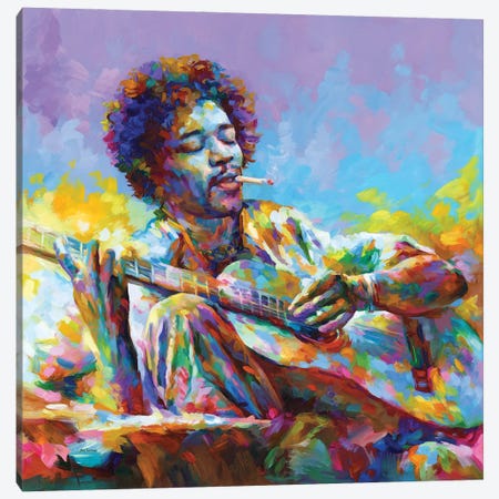Jimi Hendrix II Canvas Print #DVI241} by Leon Devenice Art Print