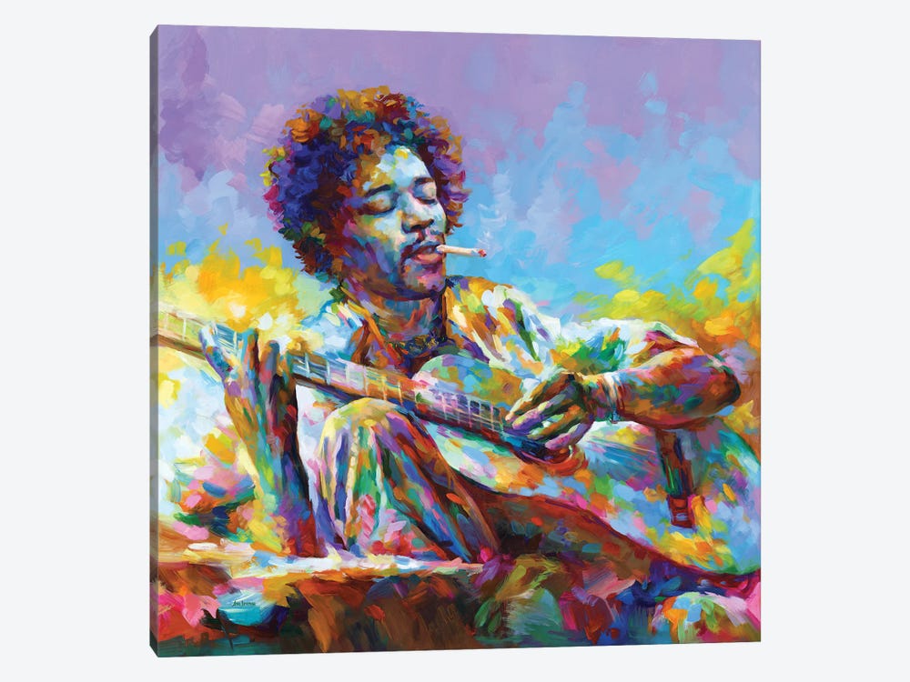 Jimi Hendrix II by Leon Devenice 1-piece Art Print