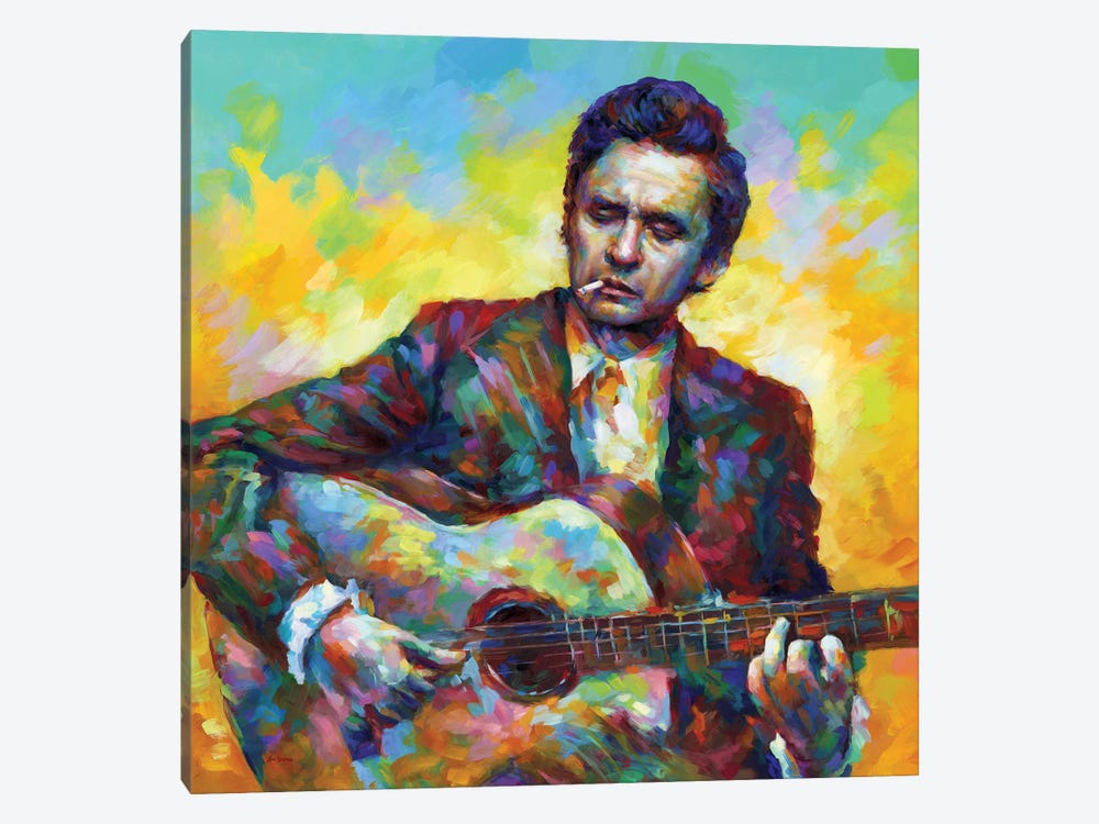 Johnny Cash by Leon Devenice 1-piece Canvas Art