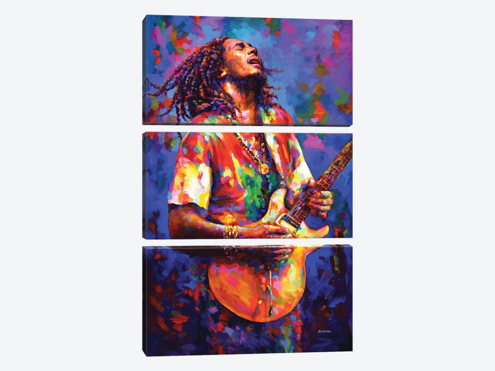Bob Marley by Leon Devenice 3-piece Canvas Print