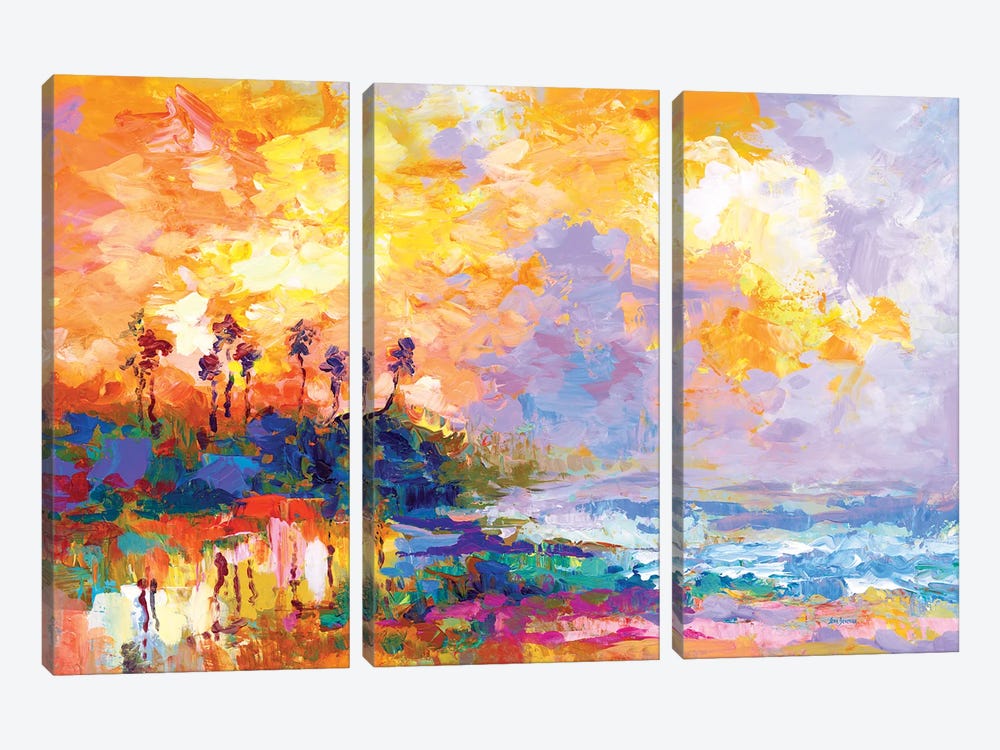 Caribbean Coast by Leon Devenice 3-piece Canvas Art Print