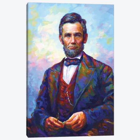 Abraham Lincoln Canvas Print #DVI248} by Leon Devenice Canvas Art Print
