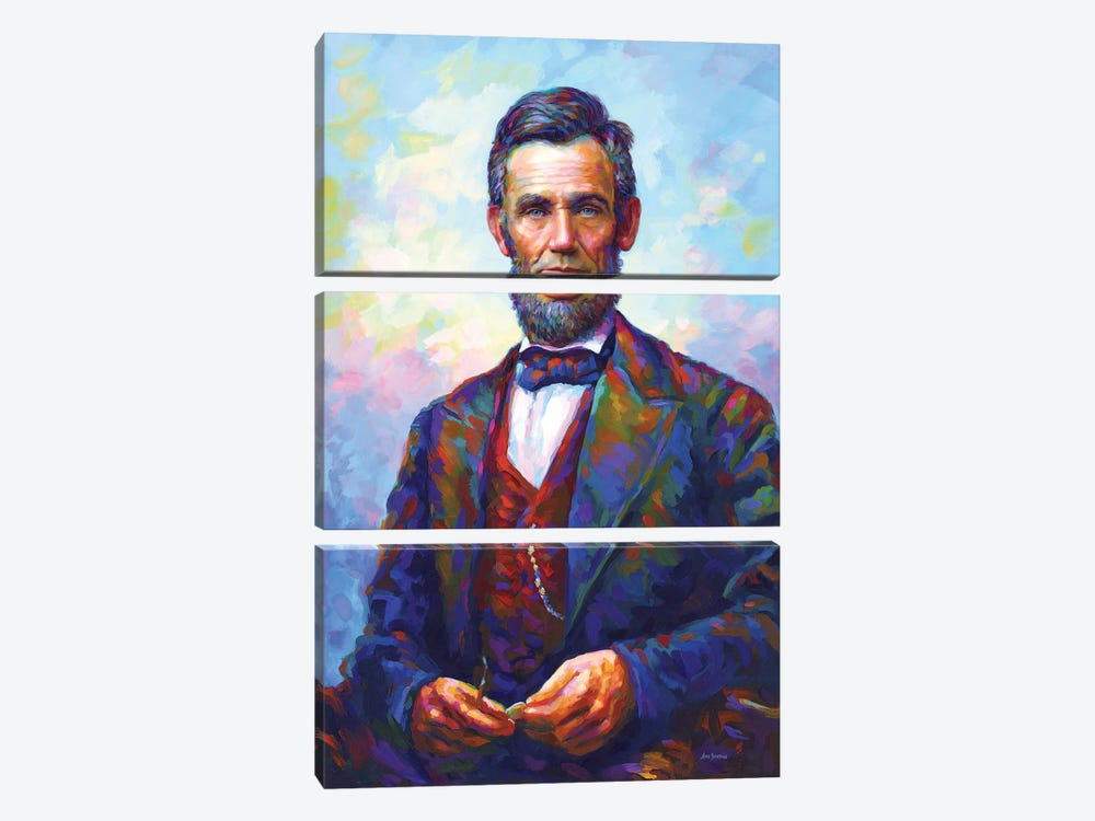 Abraham Lincoln by Leon Devenice 3-piece Canvas Artwork