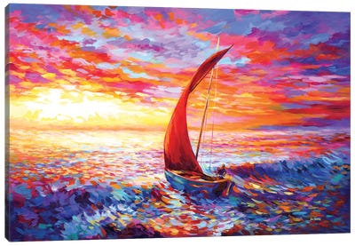 Journey To The Heart II Canvas Art Print - Sailboat Art