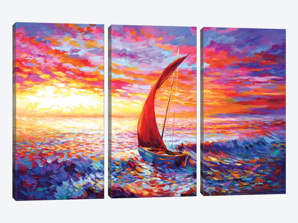 Journey To The Heart II by Leon Devenice 3-piece Canvas Wall Art